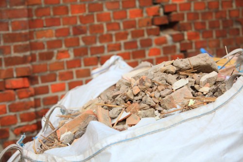 Various types of construction waste materials