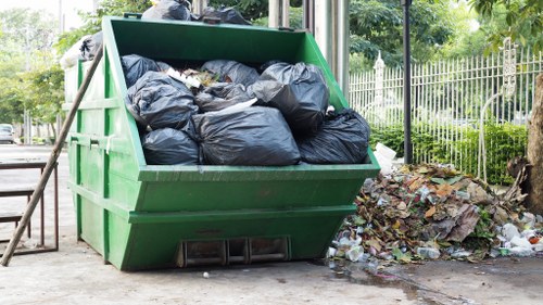 Eco-friendly recycling skip in Camden